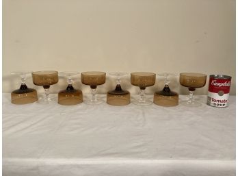 8 Pc. Clear/Amber Cocktail Glasses MCM