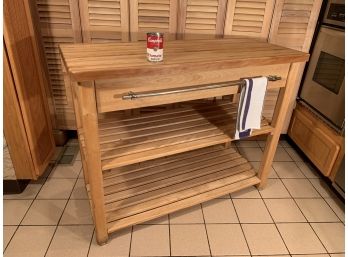 Solid Maple Butcher Block Kitchen Moveable Island