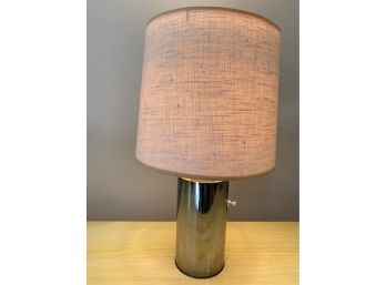 Mid-century Modern Nessen Lamp Co. Chrome Cylinder Table Lamp