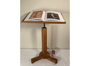 Vintage Adjustable Swivel Maple Pedestal Bookstand