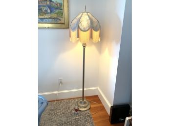 Flapper Girl Style Floor Lamp With Silk Tasseled Shade (A)