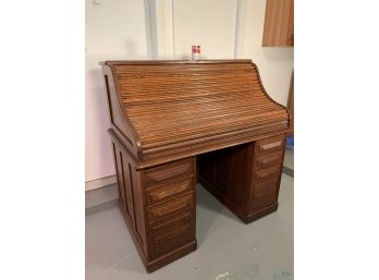 Original Victorian Oak Cutler Company Roll Top Desk Original Finish