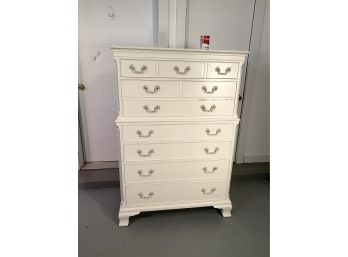 Shabby Chic Painted Chippendale Style Tall Dresser.
