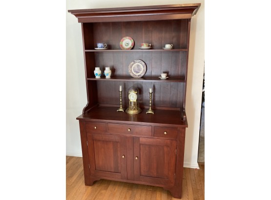 2-Part Cherry Step Back Cupboard By Tom Seely Furniture Co.