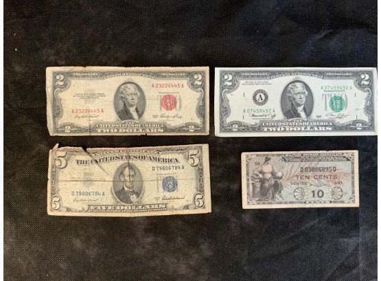 Lot Of American Currency WW II ERA & Later