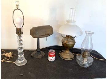 Lot Of 4 Old Lamps