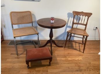 Mahogany Table 2 Chairs & Foot Stool