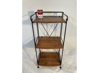 Pier 1 Iron And Wooden 3 Shelf Stand