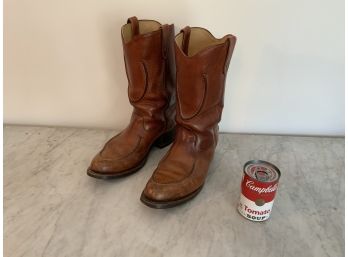 Pr. Size  10M Leather Cowboy Style Brown Boots