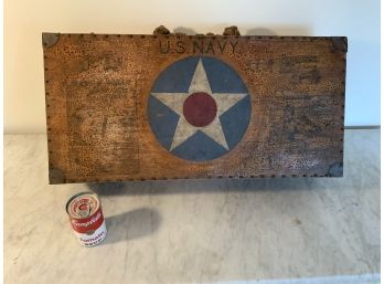 Rare WWII US Navy Painted Folk Art Box