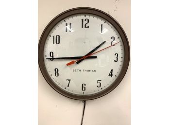 Mid Century Modern Electric Seth Thomas School Clock