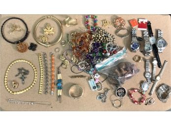 Lot Of Costume Jewelry & Watches