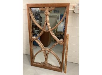 Large Antique Pine Architectural Elaborate Carved Mirror