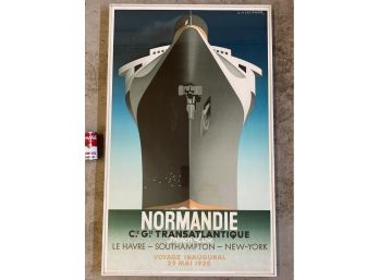 Vintage French Art Deco Normandie Poster Studio Edition 1979