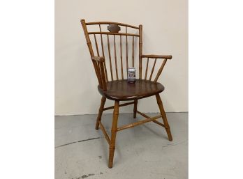 Incredible  Antique Birdcage Windsor Arm Chair With Bold Turnings