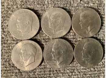 6 Eisenhower Bi Centennial Silver Dollars