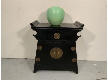 Contemporary Black Lacquer Chinese Cabinet