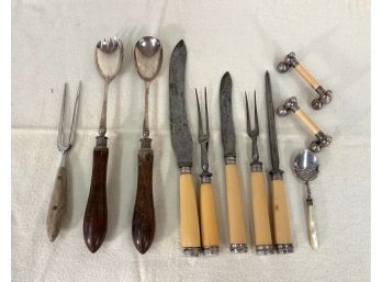 11 Pieces Of Antique Cutlery & Knife Rests Etc.