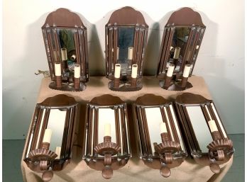 7 Custom Made Solid Copper Mirrored Wall Sconces Ready To Install
