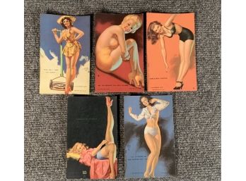 5 WW II Vintage Pin Up Naughty Ladies Cards
