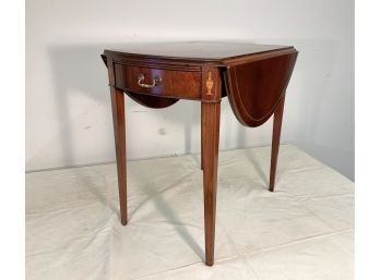 Vintage Walnut Oval Shaped Pembroke Table