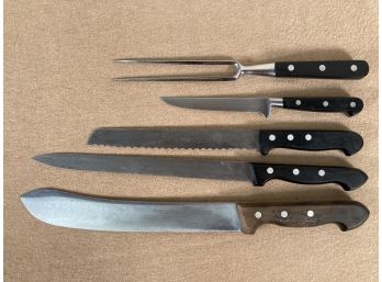 Lot Of Quality Kitchen Knives, Sabatier And Henckels