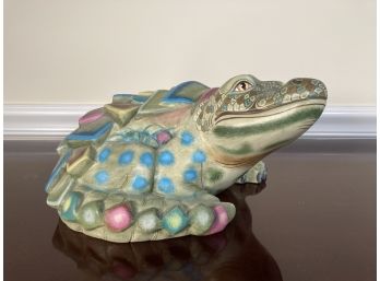 Alexander Flores Painted Studio Pottery Lizard Signed And Numbered