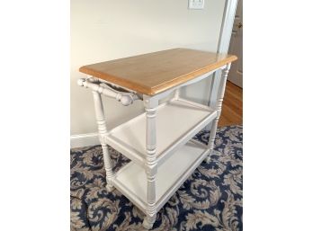 White Painted 3 Tier Rolling Cart