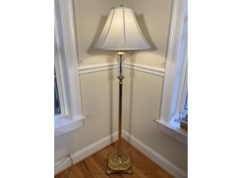 Signed Waterford Crystal Glass And Brass Floor Lamp