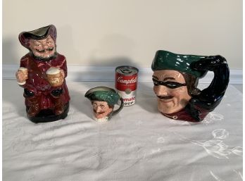 Lot Of 3 Royal Doulton Shakespearean Fictional Character Mugs Pitcher