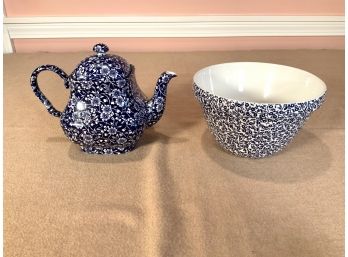 2 Pc. Staffordshire Blue And White China