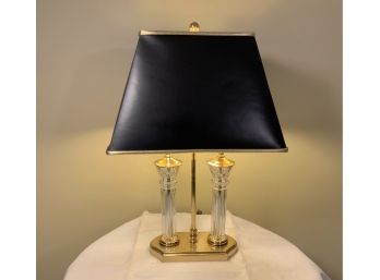 Waterford Brass & Glass Double Column Table Lamp