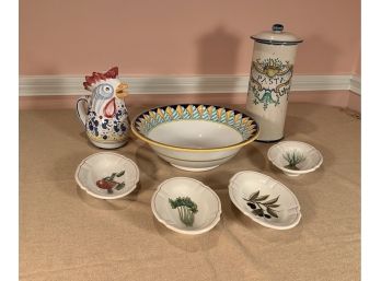 7 Pc. Italian Ceramic Table Ware Deruta