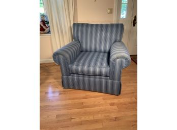 Contemporary Blue Striped Oversize Armchair Cerrito Furniture