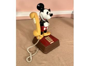 Vintage Mickey Mouse Push Button Telephone Disney