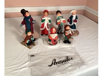 7 Original Annalee Christmas Carolers  & Ice Skaters