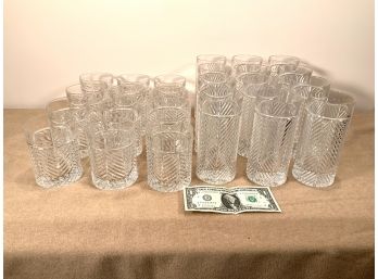 18 Pc. Ralph Lauren Crystal Herringbone Glasses