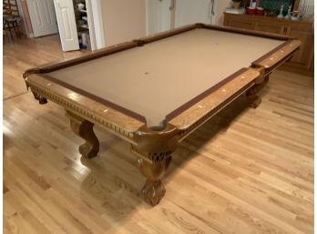 Cannon Solid Oak 8’ Pool Table Claw Foot LIKE NEW