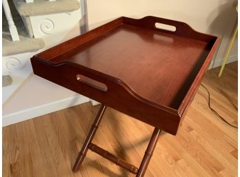 Solid Mahogany Folding Tray Table Bombay Co.