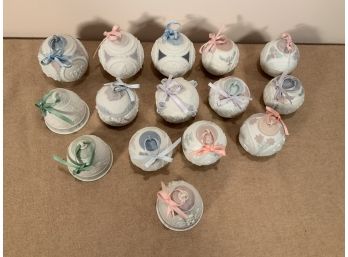 Collection Of 15 Lladro Porcelain Christmas Ornaments