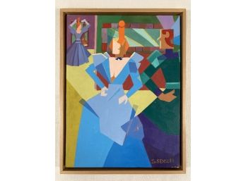 S. Kensler Abstract Oil Painting On Canvas Female Figures