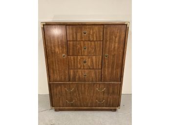 Campaign Style Drexel Accolade Pecan Tall Chest MCM