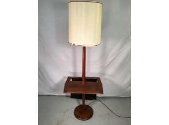 Laurel Lamp Co. Walnut Floor Lamp With Table & Magazine Rack