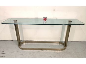 Vintage Pace Glass Top Console Table