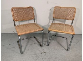 Pair Of Marcel Breuer Cane Cesca Chairs Made Mid Century