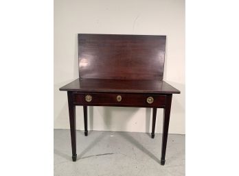 Antique Irish Game Table With Drawer And Spade Feet Circa 1790