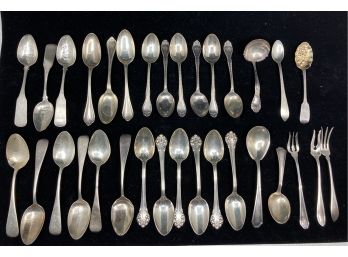 Large Assortment Of Sterling Spoons