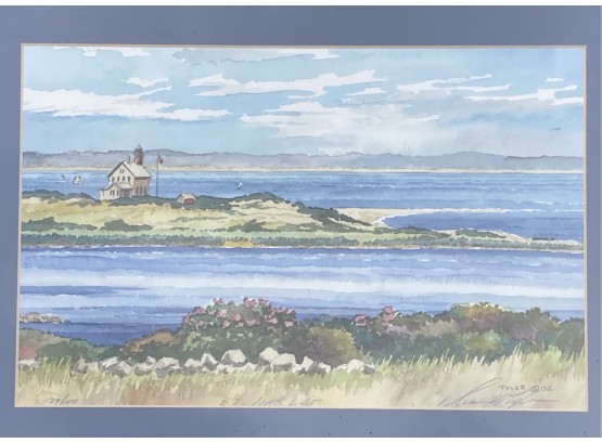 Signed Diane Wythe Tyler Block Island North Light Watercolor Print 89/100