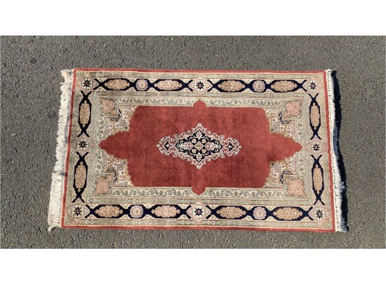 62 X 37 Handmade Middle Eastern Wool Carpet