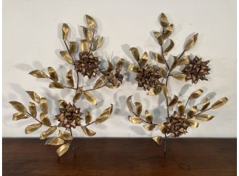 Pair Of William Friedle Mixed Metals Branch Wall Sculptures